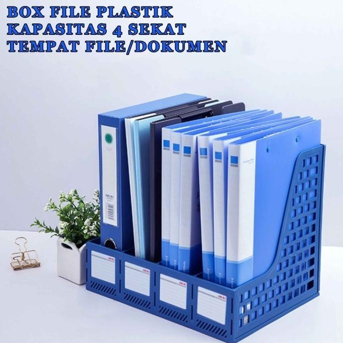 Box File Plastik / Tempat File & Dokumen / Kapasitas 4 Sekat