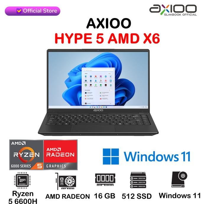 Laptop Axioo Hype 5 Amd X6 | Ryzen 5 6600H 16Gb 512Gb Windows 11