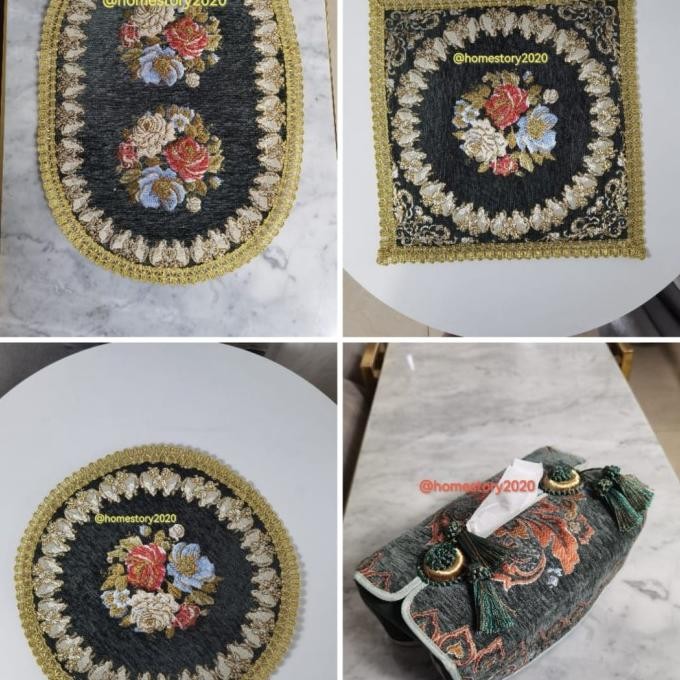 Taplak Meja Belgi Kecil Bulat Kotak Mewah Premium Ukuran 30X30
