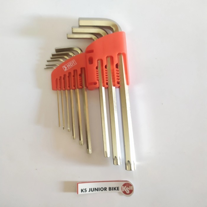 Kunci L Set Bintang Kombinasi 9 Pcs - Kunci L Merk Hdt