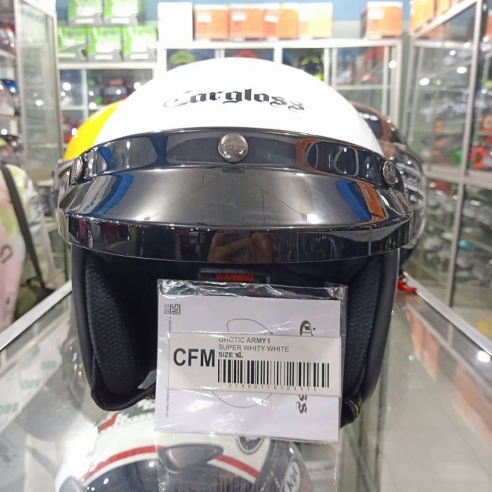 Helm Cargloss Retro Putih Original