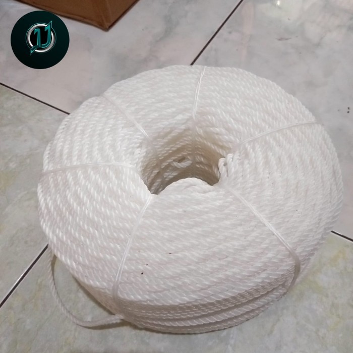 TERBARU Tali Tambang Kecil plastik Nilon Tambang Putih 4mm Per 15.000 Meter