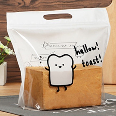 Plastik Roti Tawar Zipper Kemasan Kantong Kertas Roti Tawar Toast Bag
