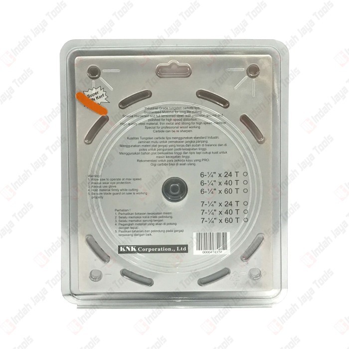 Knk Circular Saw 7" X 60T Thin Blade Tct Mata Gergaji Potong Kayu