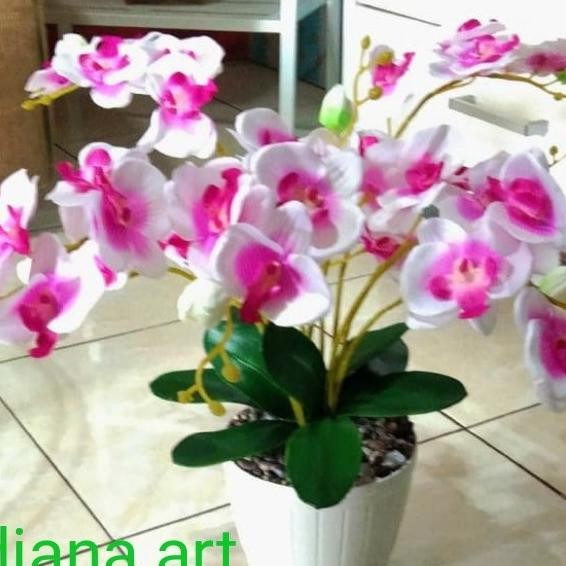 Set Anggrek Hias#Anggrek Palsu#Bunga Plastik
