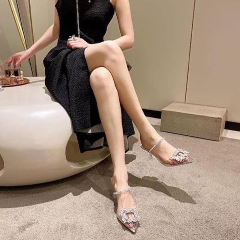 TERMURAH 0658 Heels Wanita Sepatu Pesta Import Hak Tinggi Tranparan Bisa COD (With Box) hy-120