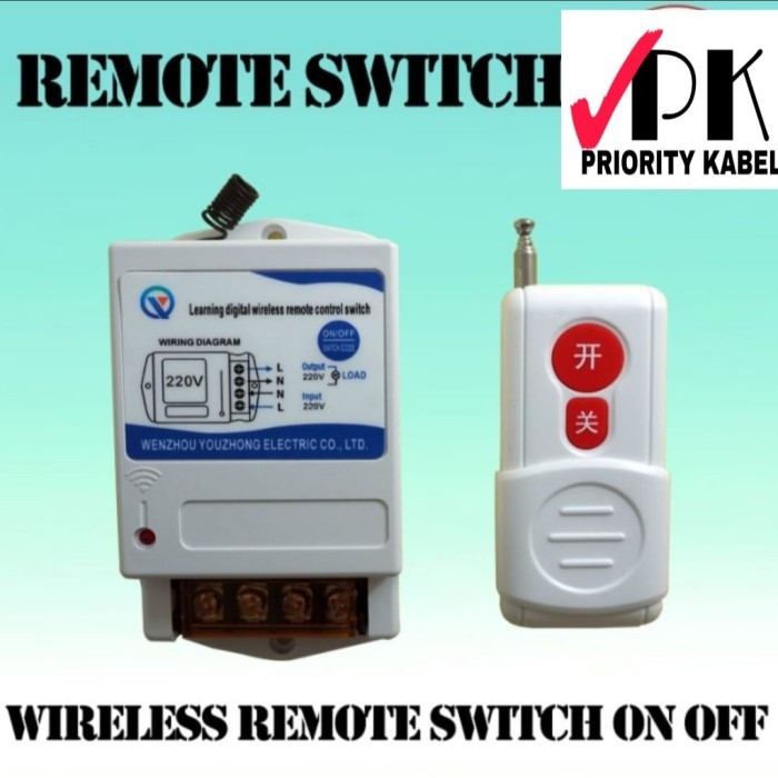 WIRELESS REMOTE CONTROL SWITCH ON OFF / SAKLAR WIRELESS 220V