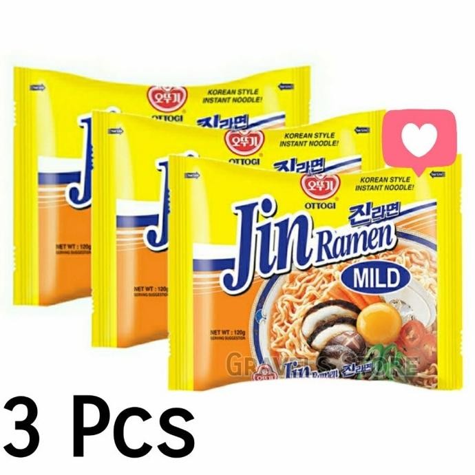 

[Bundling 3 Pcs] Ottogi Jin Mild Ramen - Ramyun Kuah ala Korea KTS