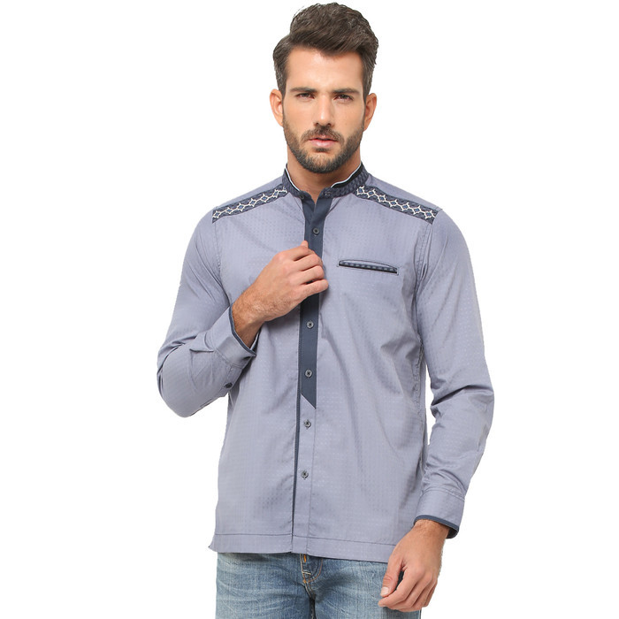 Lgs - Baju Koko - Lengan Panjang - Bordir - Abu #Gratisongkir #Sale #Discount