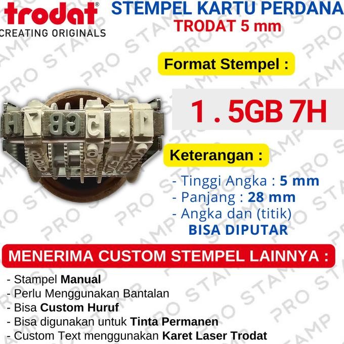 

Sale Stempel Angka Custom Kartu Perdana/Voucher Paket Data Trodat 5Mm