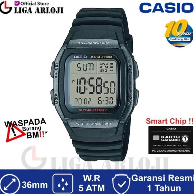 Casio W-96H-1Bvdf - Jam Tangan Pria Digital Hitam W96H W-96H-1B