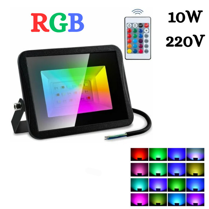 BERGARANSI Lampu Taman Rgb 10w Lampu Led Sorot 10 Watt Warna-warni Hias Studio