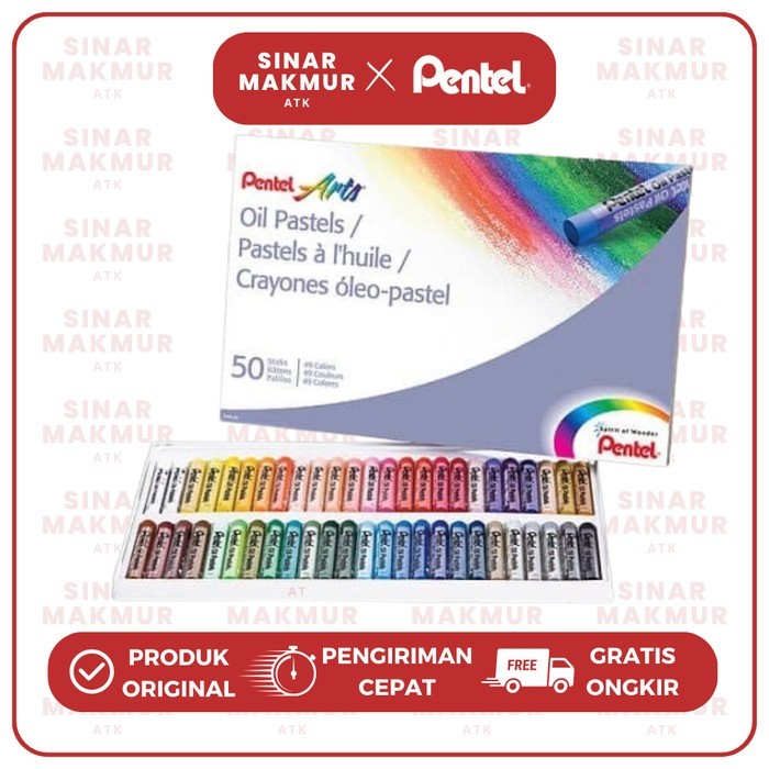 

Oil Pastel/Crayon Reguler Stick 50 Warna Pentel (Set)