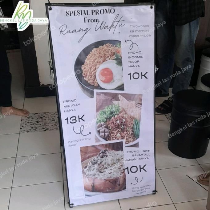 || PROMO  ~`~ stand banner 2 sisi dari besi hollow ||~~~