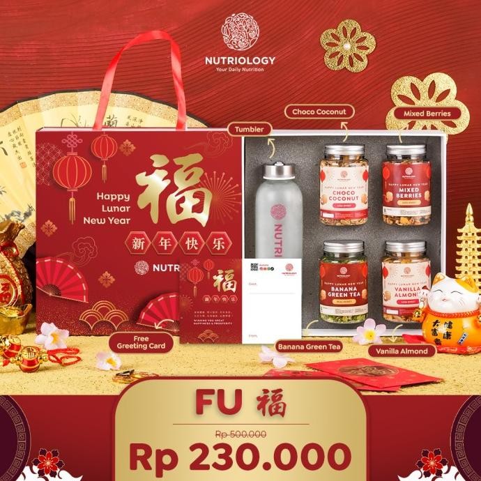

Hamper Imlek Tahun baru Lunar Granola Nutriology FU parcel hadiah gift