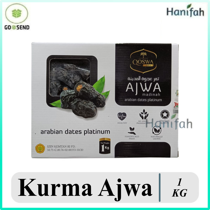 

Kurma Ajwa Qoswa 1 kg Arabian Dates Platinum Kurma Ajwa Madinah 1kg