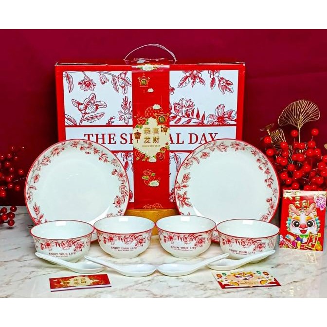 [ HAMPERS IMLEK ] Hampers Set Piring Mangkuk Keramik Japanese Style