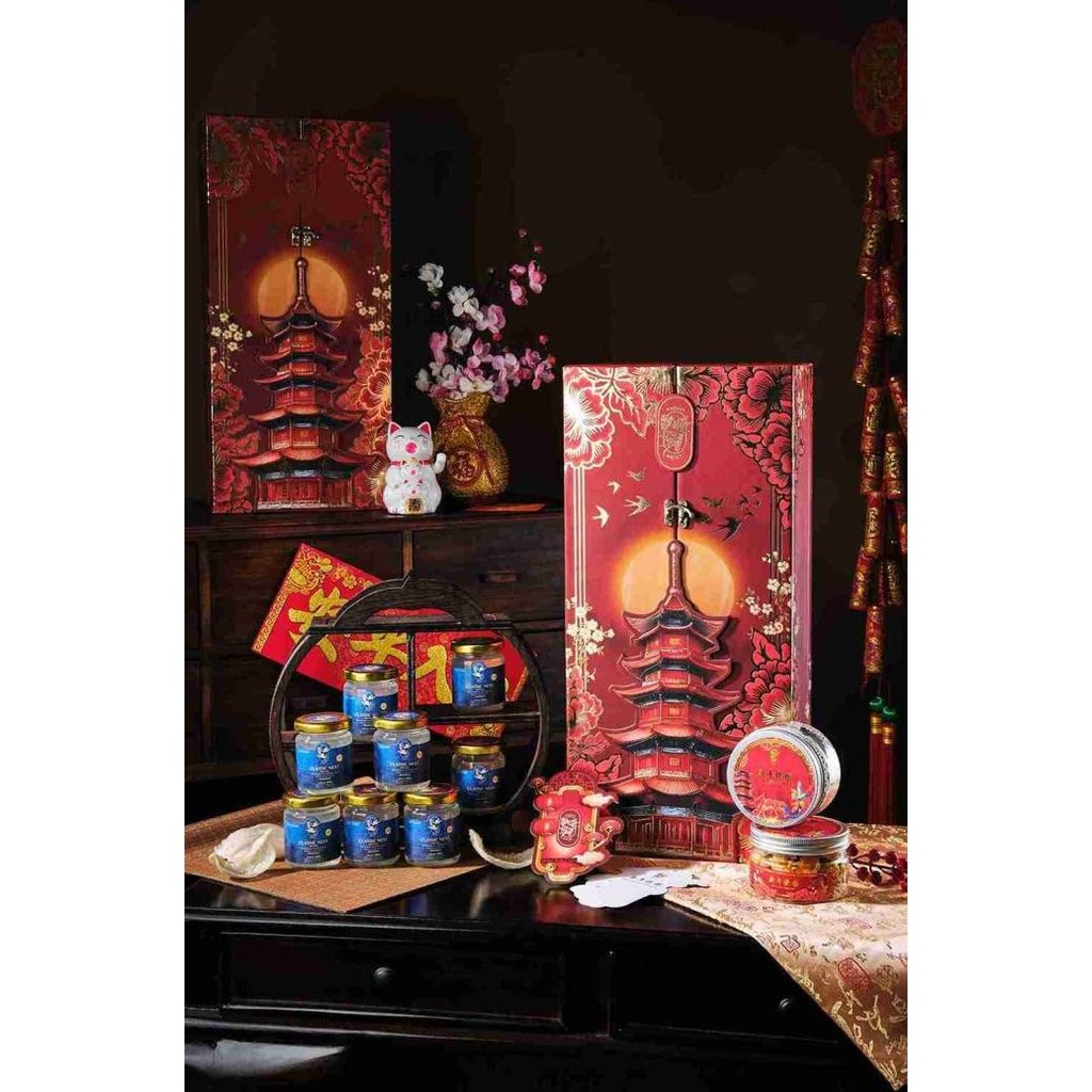 

Hampers Imlek - Nyonya Walet - zhng () Edition - isi 8 jar bird nest