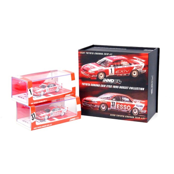 IN64-EXIV-TOMS95-BS INNO64 1/64 Toyota Corona EXIV #1 ZENT & #37 ESSO JTCC 1995 Box Set Diecast