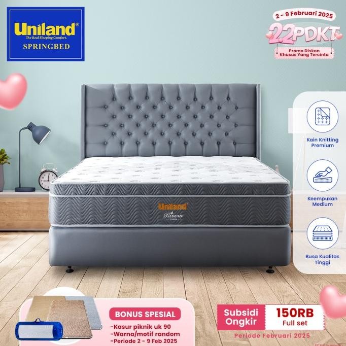 Uniland Springbed 160 X 200 Rivera Plushtop Paris Spring Bed Full Set