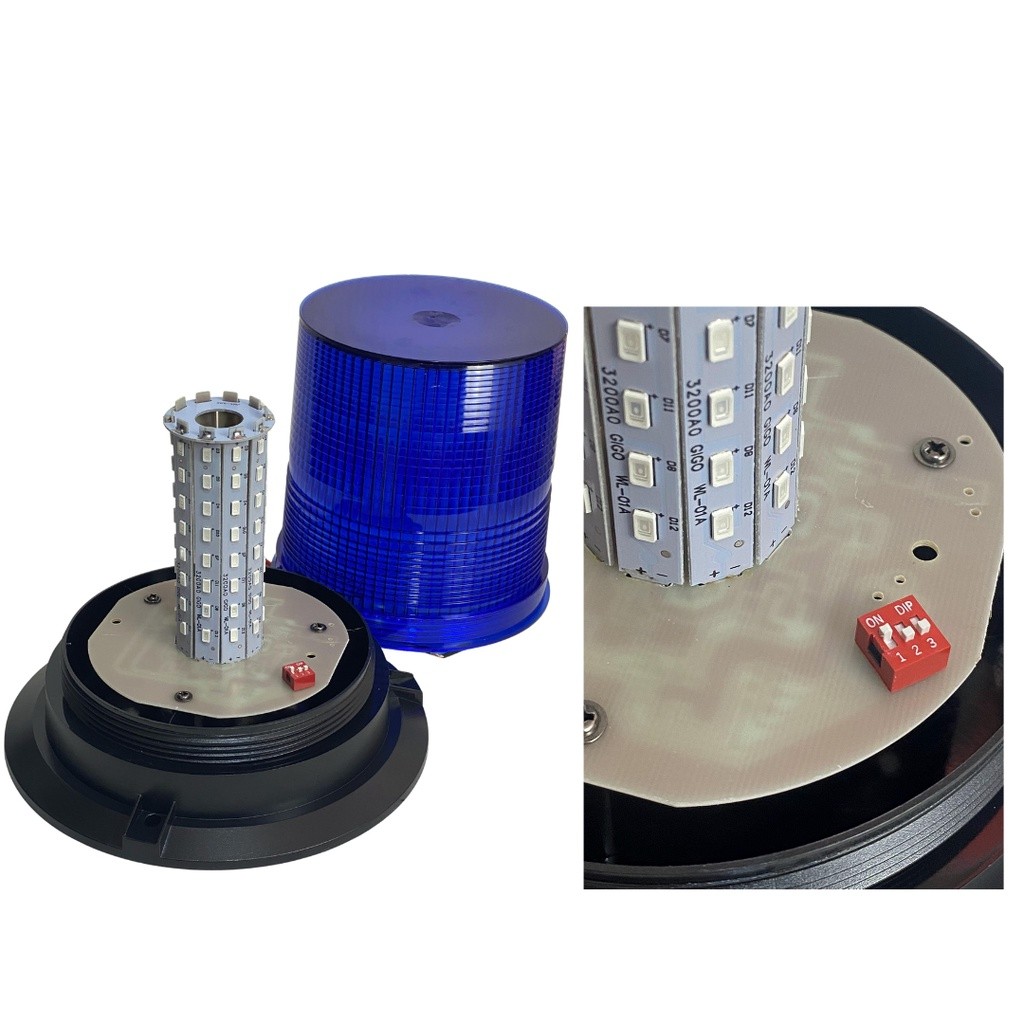 Lampu Rotari Rotary 24 Volt 12 Volt Flash Blitz Mika Bening LED 3 Mode Lampu Tanda Bahaya Variasi