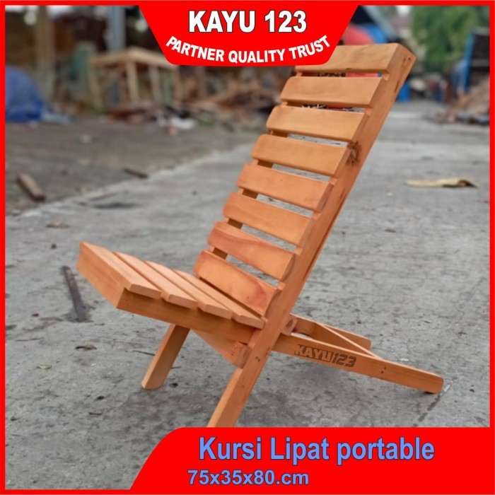 TERBARU Kursi Lipat portable autdoor camping Kursi kayu pantai