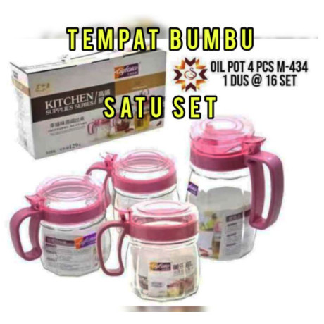 

TERLENGKAP Tempat Bumbu Minyak isi 4pcs FREE BUBLE WRAP