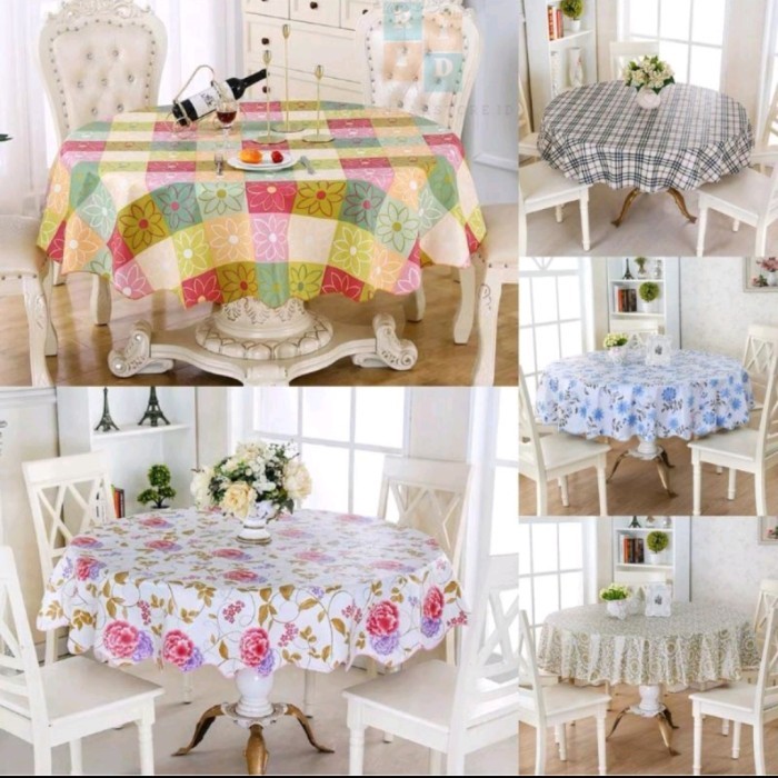 Taplak Meja Anti Air/Taplak Meja Bulat/Taplak Meja Plastik Terlaris