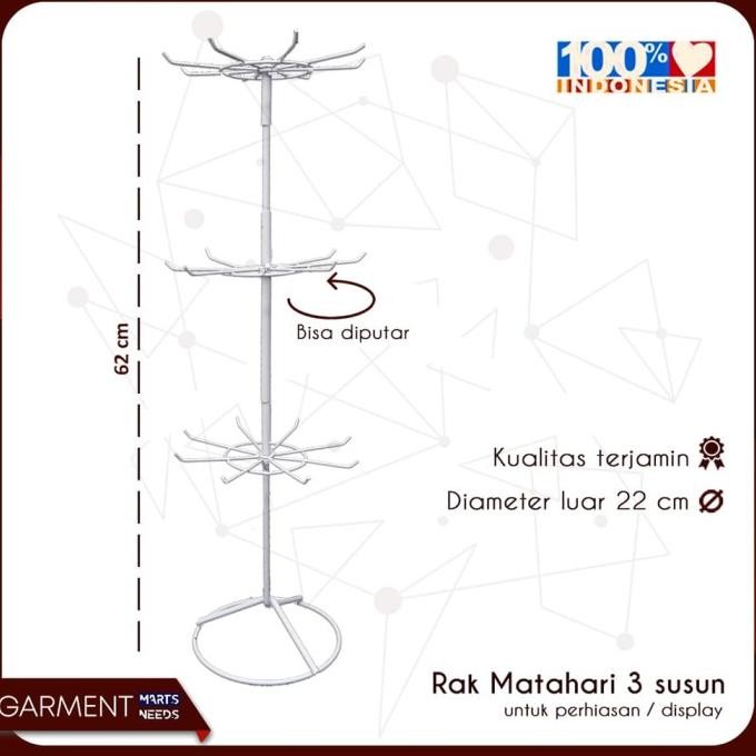 rak matahari display putar 3 susun gantungan perhiasan & aksesoris HP Asli