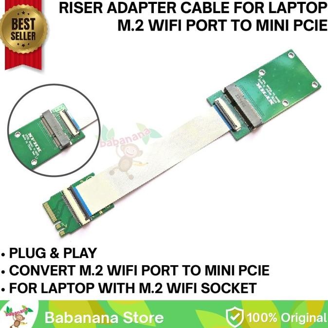 riser adapter cable for m.2 wifi port to mini pcie laptop pci express stok terbatas