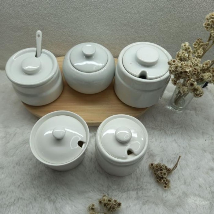 

BERKUALITAS 1PCS/SUGAR POT KERAMIK ORIGINAL/TEMPAT BUMBU HOTEL/TRMPAT BUMBU