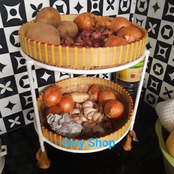 

TERUJI Rak Bumbu/ Rak Dapur/Rak Bawang 2 susun