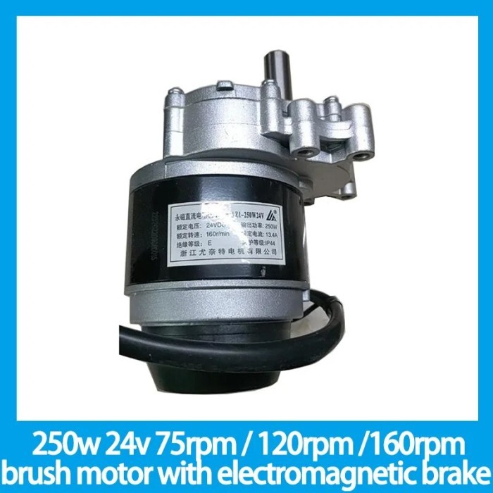 250W 24V 75RPM 120RPM 160RPM BRUSH MOTOR WITH ELECTROMAGNETIC BRAKE