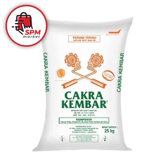

Best Seller Tepung Terigu Cakra Kembar Bogasari Karung 25 Kg Grosir