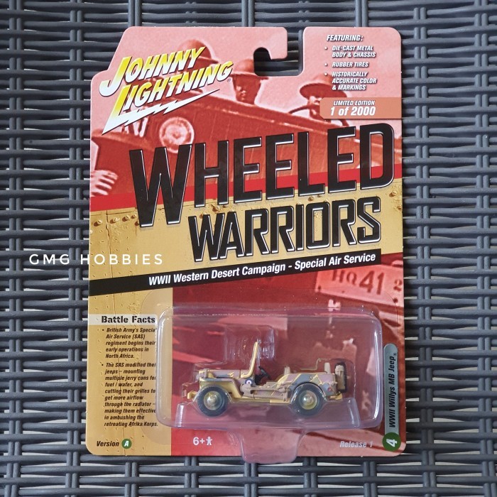 JOHNNY LIGHTNING WHEELED WARRIORS WWII JEEP WILLYS MB WESTERN DESERT