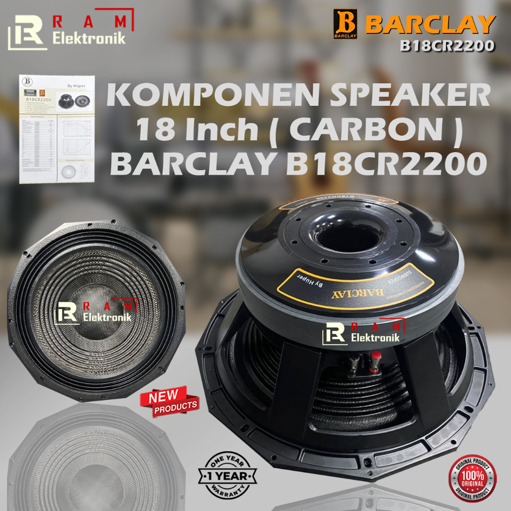Komponen Speaker 18 Inc CARBON Barclay B18CR2200 / B18CR 2200 By HUPER