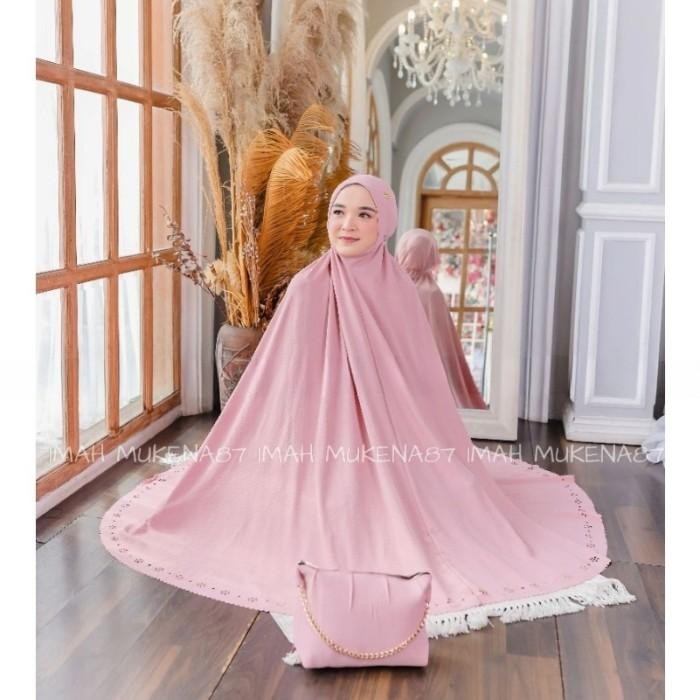 MUKENA DEWASA MALAYSIA PENUTUP DAGU KHADIJAH LASERCUT lembut premium