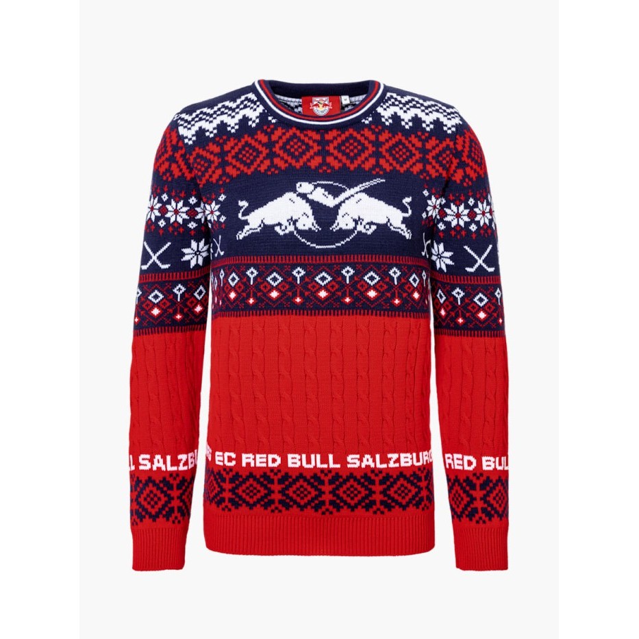 EC Red Bull Salzburg (ECS) 2024 Limited Edition Winter Sweater - Red/Navy. Sweater Unisex Pria