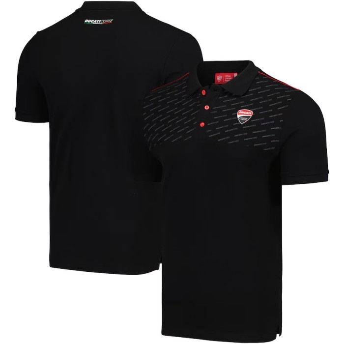 Ducati Corse MotoGP Polo - Black. Kaos Polo Pria