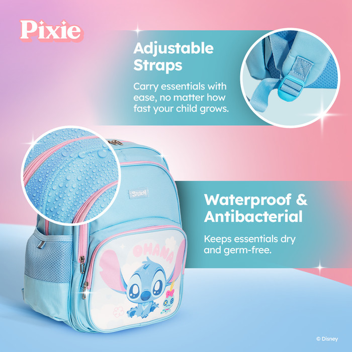 PIXIE X DISNEY Backpack Stitch Edition Original Disney Tas Ransel Biru Tas Sekolah Anak
