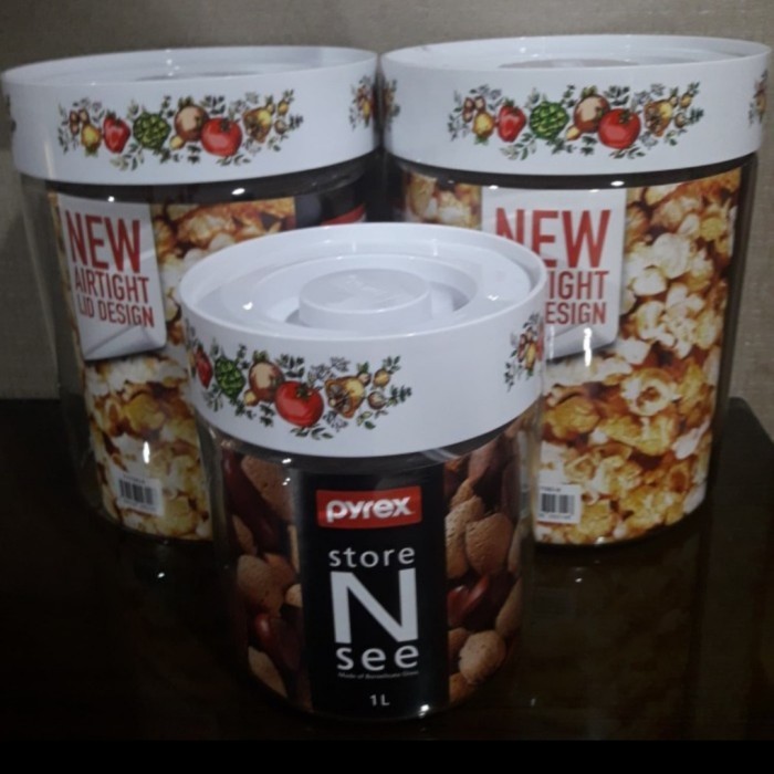 Toples Kue Pyrex Store N See 3 Set Isi 3L, 3L Dan 1L