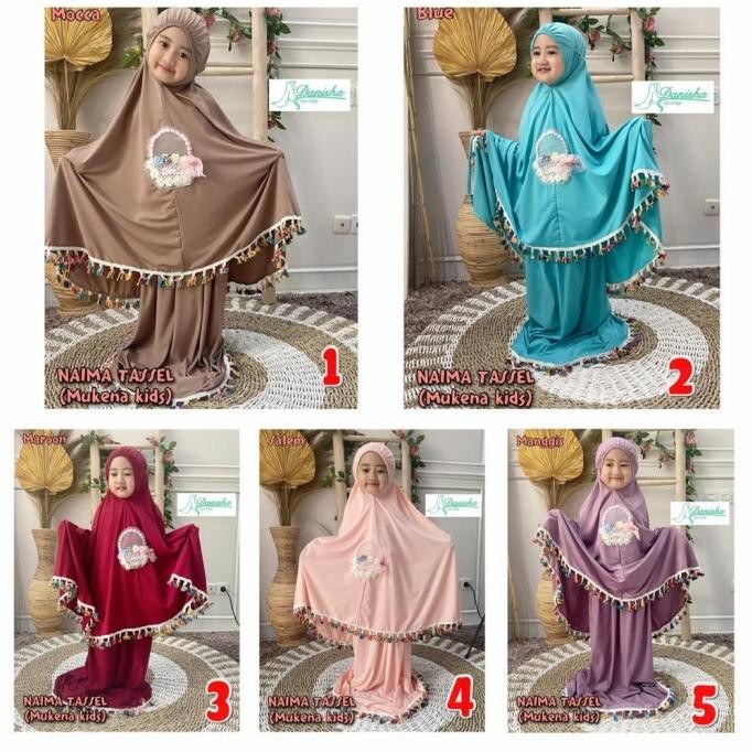 Mukena Mukenah Anak Naima Tassel Kids Ori Danisha Hijab TT