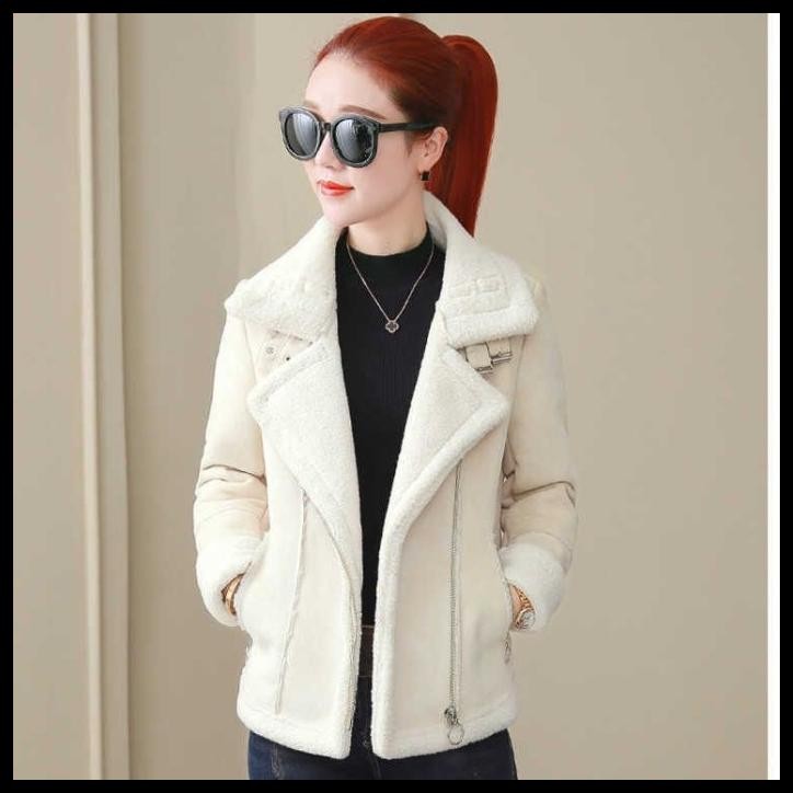 terbaru import elika woman winter suede wool coat jacket mantel musim dingin best seller