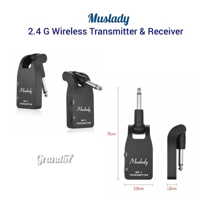 Muslady 2.4G Gitar Wireless Transmitter Receiver Guitar System Builtin