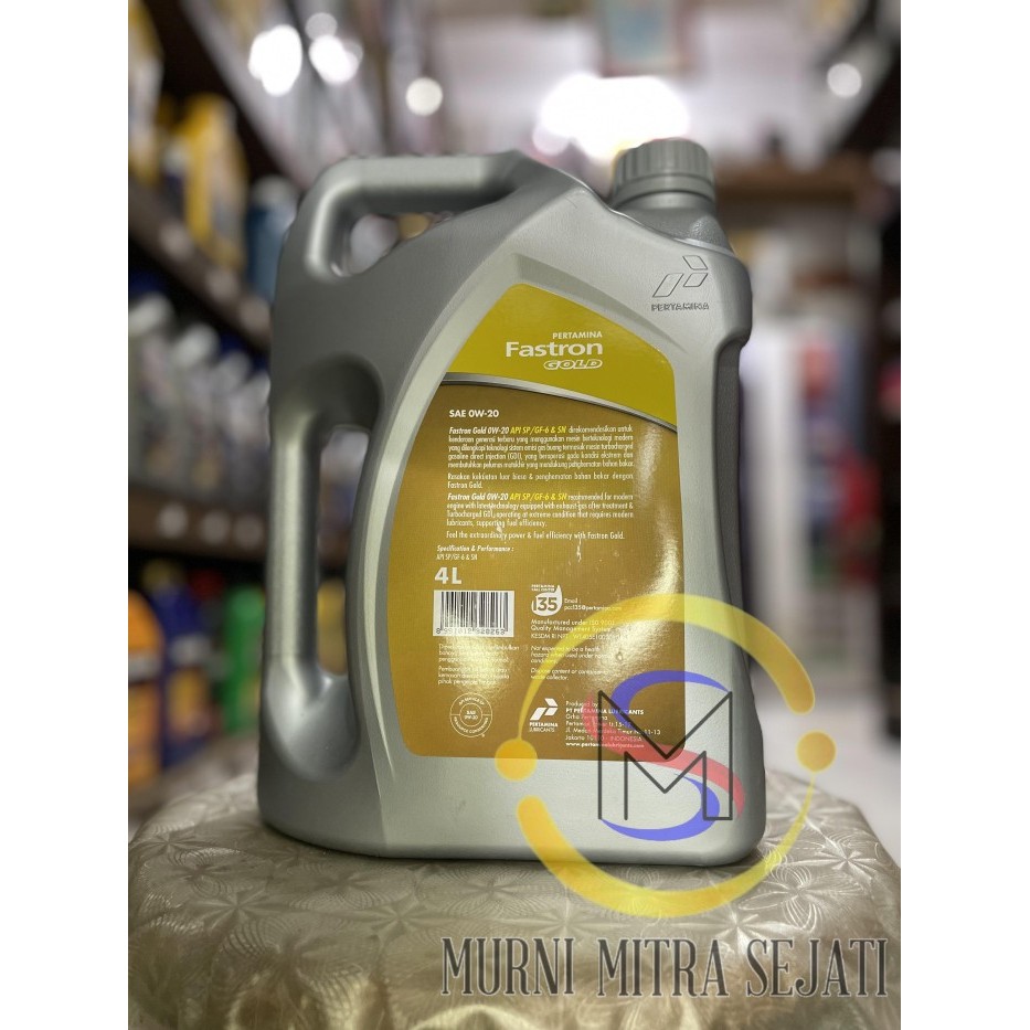 Pertamina Fastron Gold Sae 0W-20 Oli 0 W 0W20 Galon 4 L