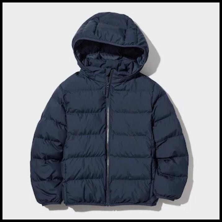 terbaru uniqlo boys jaket winter anak laki laki parka light warm padded navy best seller