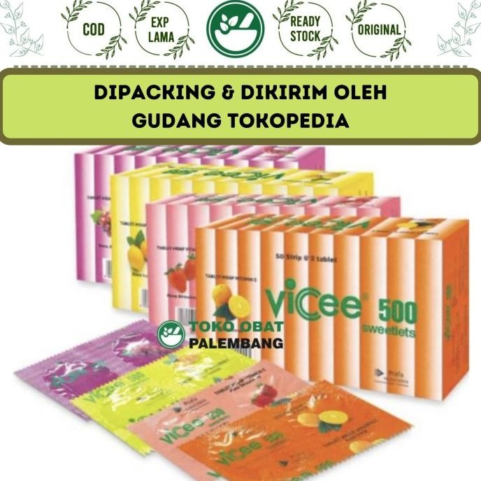 

SALE! 1 BOX VICEE 50 STRIP 100 TABLET LEMON JERUK STRAWBERRY ANGGUR ORANGE