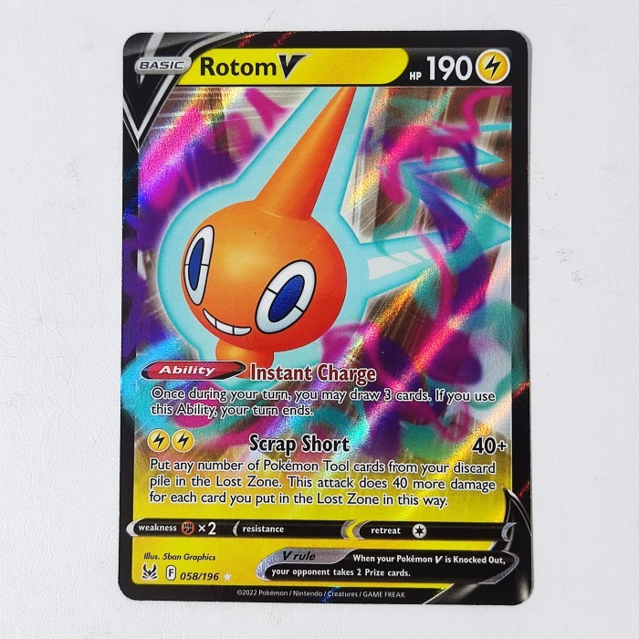 TERBARU Rotom V 058/196 - Lost Origin Pokemon Card English HOT SALE