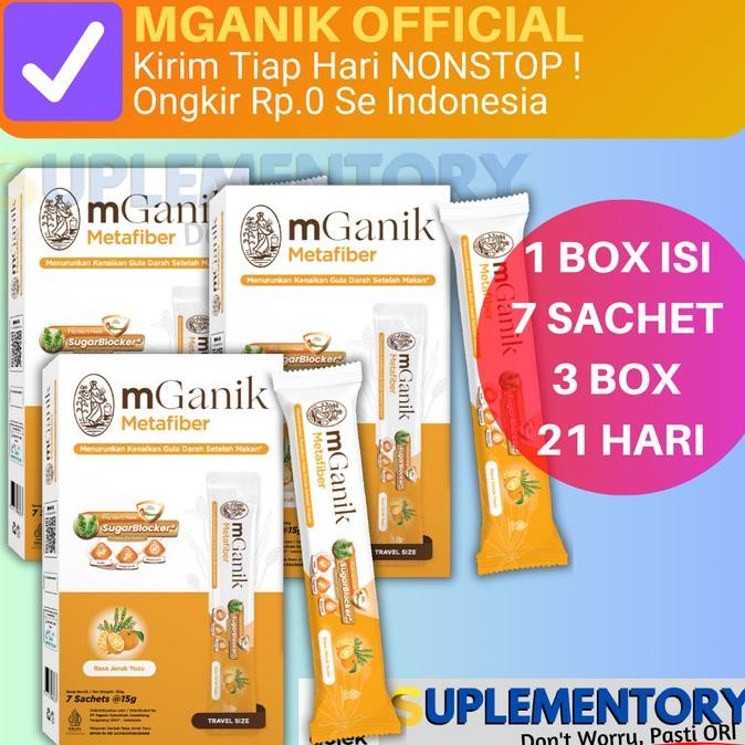 

SALE! MGANIK METAFIBER DIABETES SACHET 1 BOX ISI 7 SUGAR BLOCKER RASA JERUK YUZU LECI META FIBER M GANIK SUPLEMEN METAVIBER