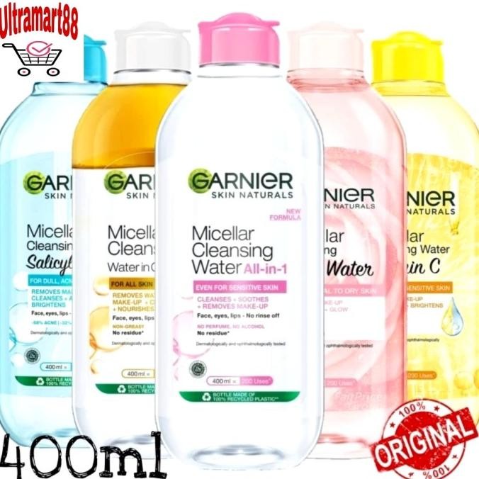 Baru Garnier Micellar Water 400Ml Pink / Biru / Kuning Biphase Oil 400 Ml